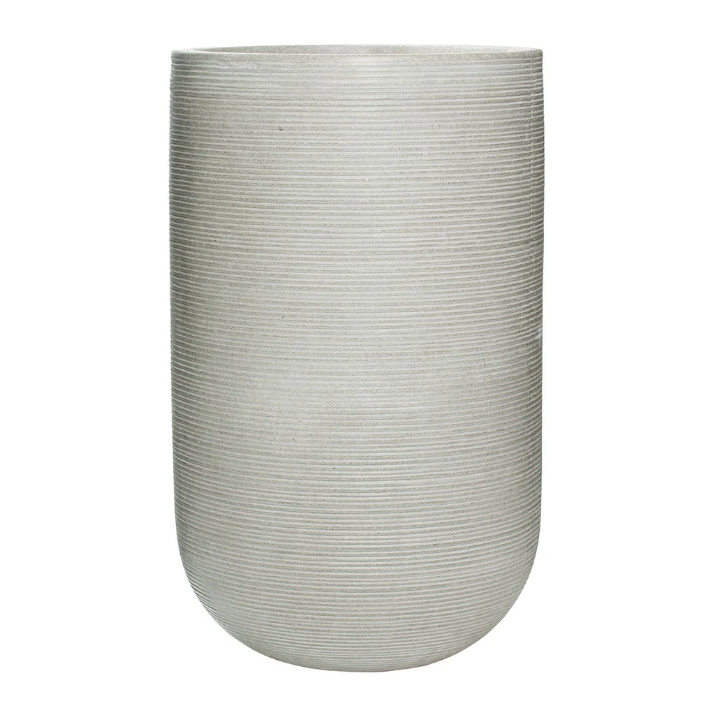 Cody Plant Vase - Ridged Cement - Image 8