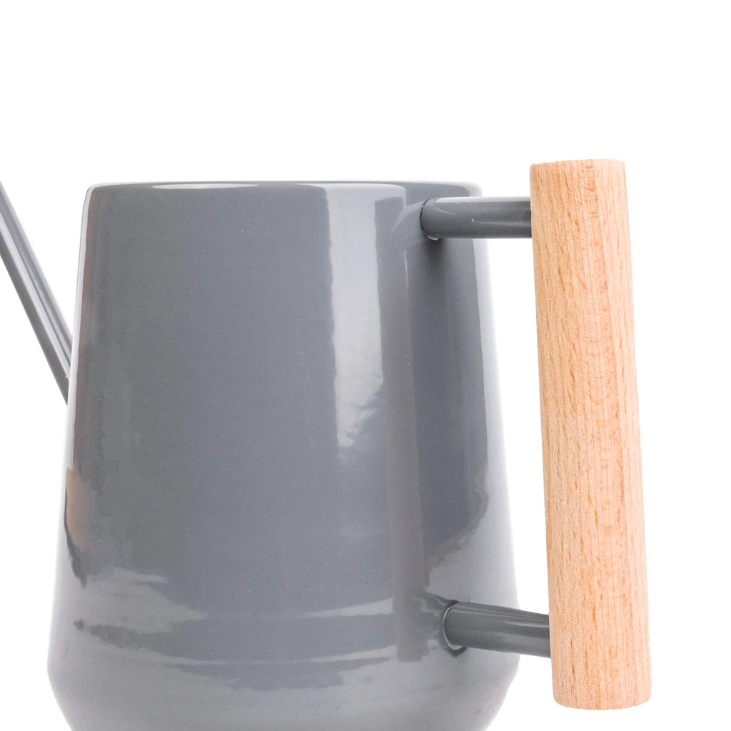 Indoor Watering Can 0.7L - Charcoal With Beech Handle - Image 3